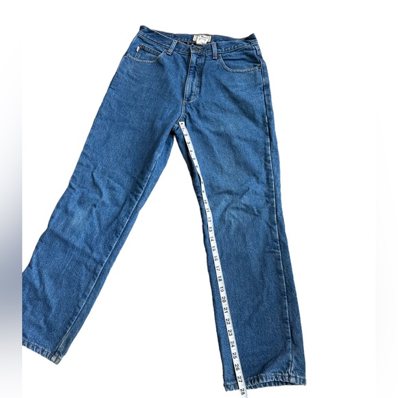 L. L. Bean Mens Classic Straight Leg Jeans with Plaid Flannel Lining‎ Size 31x29 - Picture 9 of 11